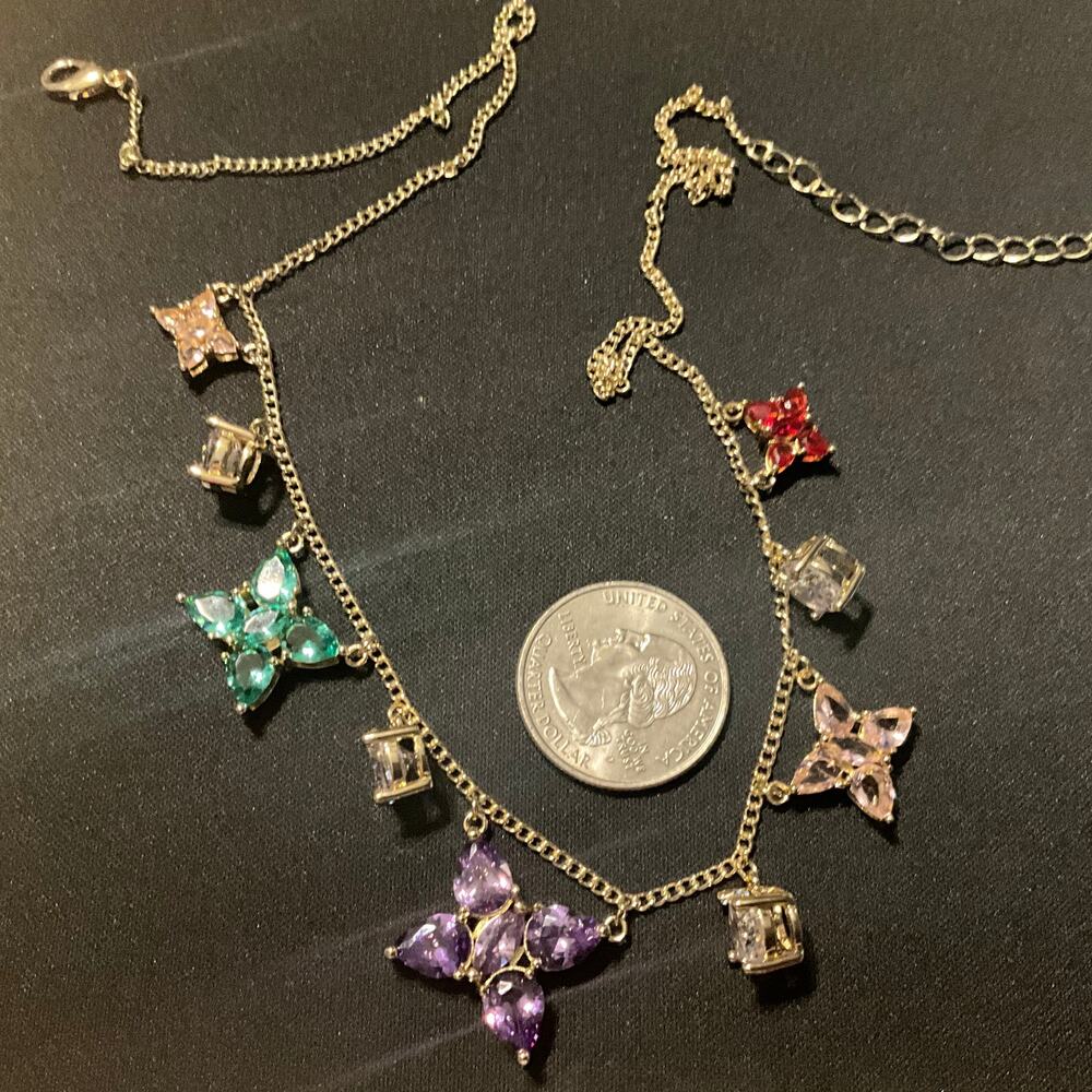 Salesman Sample 18k Gold Filled Multicolored Stones CZ - Picture 5 of 6